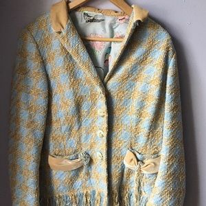 Light blue & cream jacket - Size 12